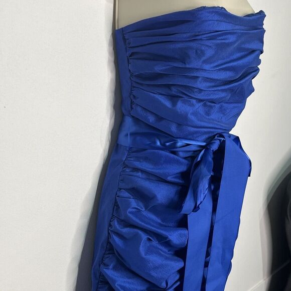 Lets Fashion Ruched Strapless Dress Blue Size Large - Picture 3 of 4